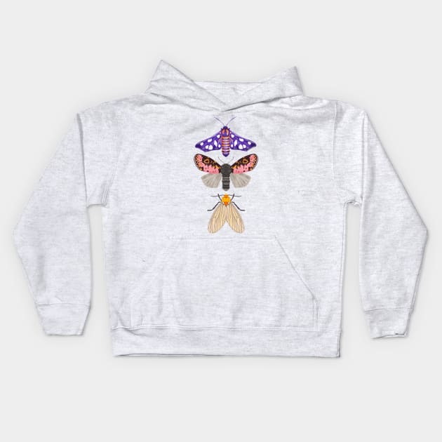 Moths Kids Hoodie by Papergrape